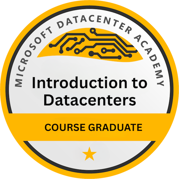 Microsoft Introduction to Datacenters badge